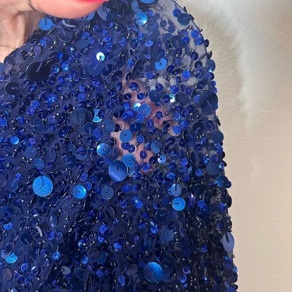 Aidan Mattie Sequin Long Sleeve Dress - Picture 3 of 7